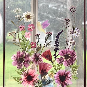 Pressed Flower Frame: Real Dried Flowers in Stained Glass - Botanical Art