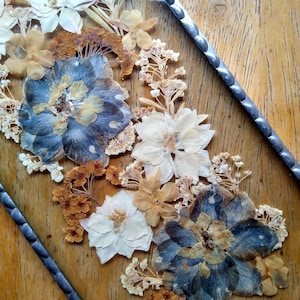 Vintage Cottagecore Dried Flower Beveled Leaded Glass Suncatcher Window Decor Wall Flora Art